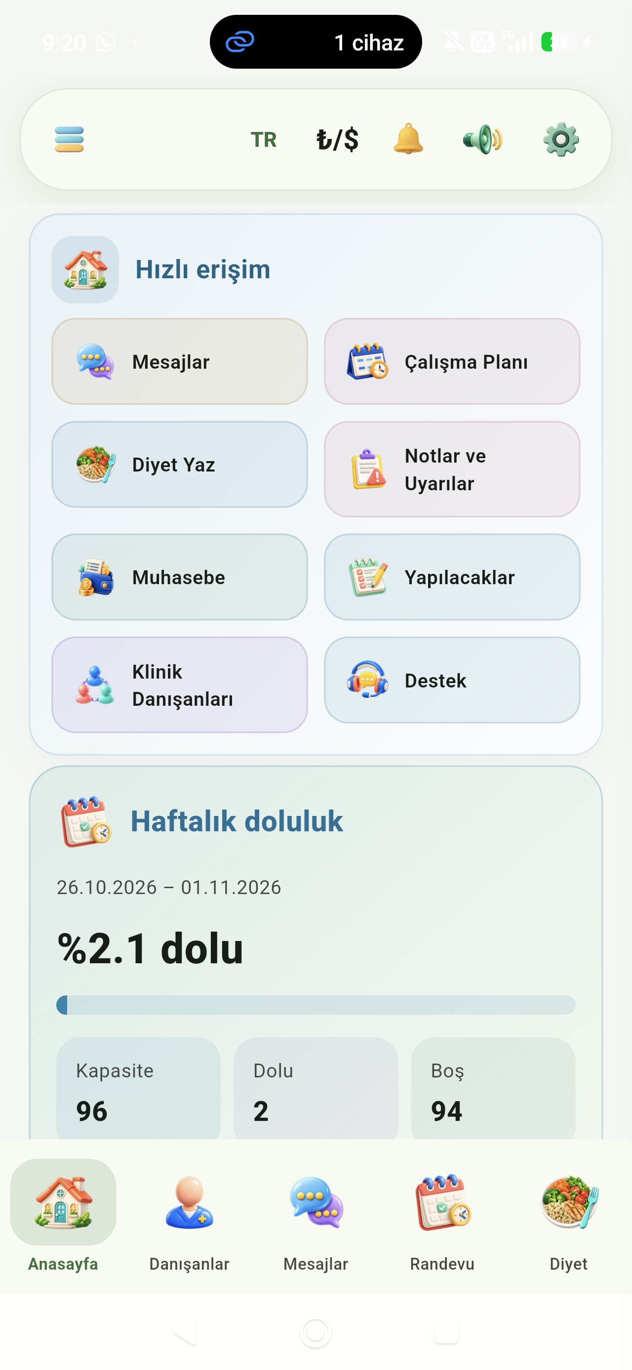 Danışan uygulaması